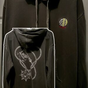 Dark Gray Hoodie with Embroidered Patch